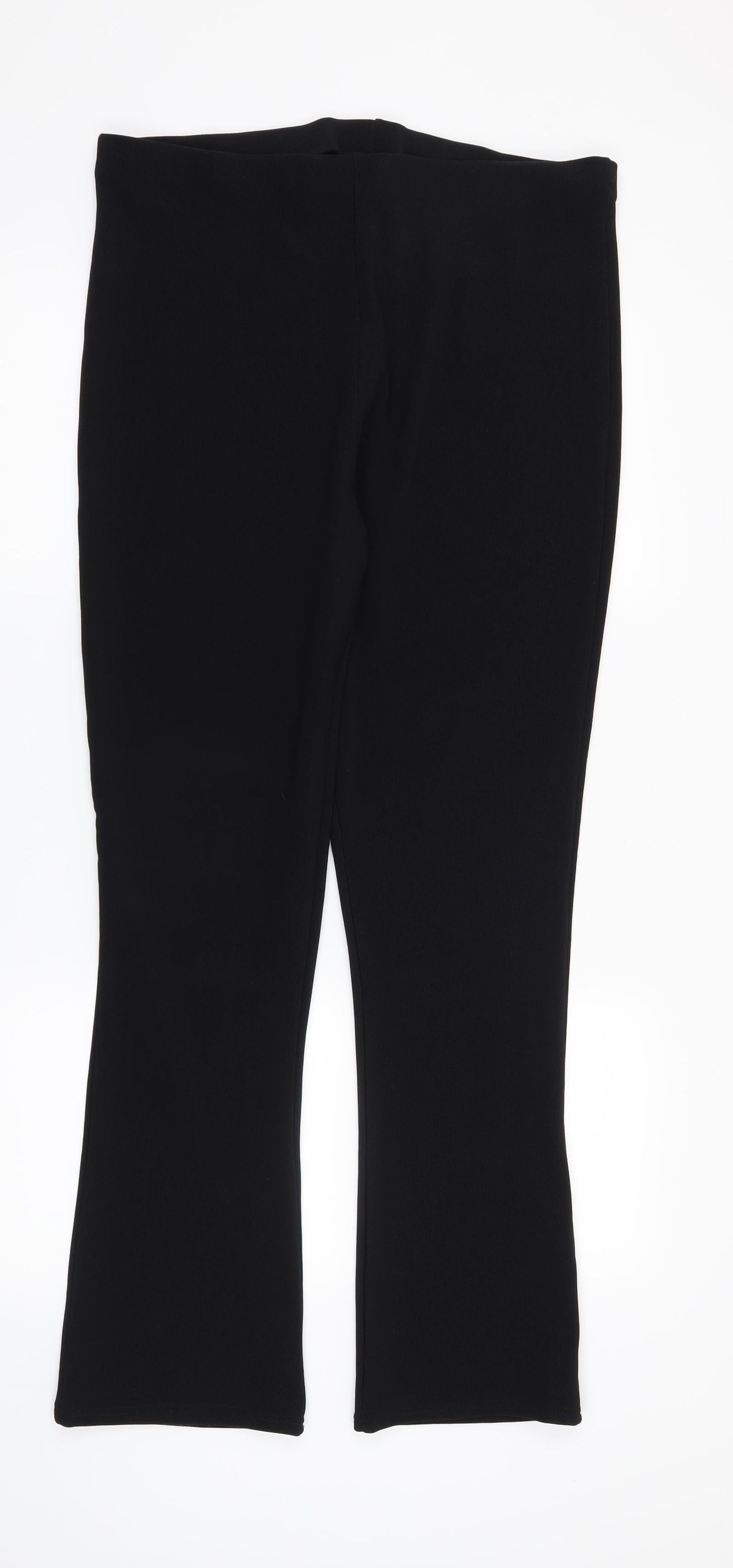 Womens UK Size 14 Preworn Regular Fit  Black Trousers
