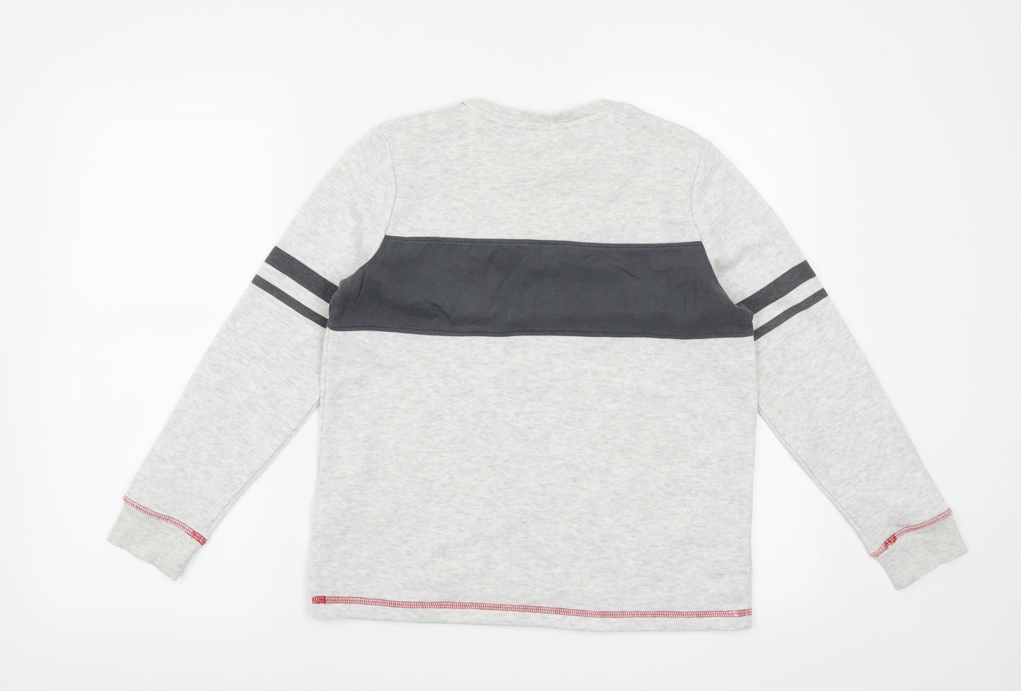 Marks and Spencer Boys Grey Striped  Pullover Sweatshirt Size 10-11 Years