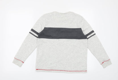 Marks and Spencer Boys Grey Striped  Pullover Sweatshirt Size 10-11 Years