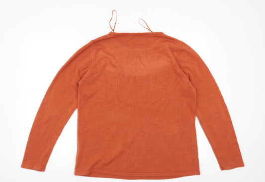 Anna Rose Womens Orange Geometric  Pullover Jumper Size XL