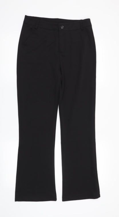 Womens UK Size L Preworn Regular Fit  Black Trousers