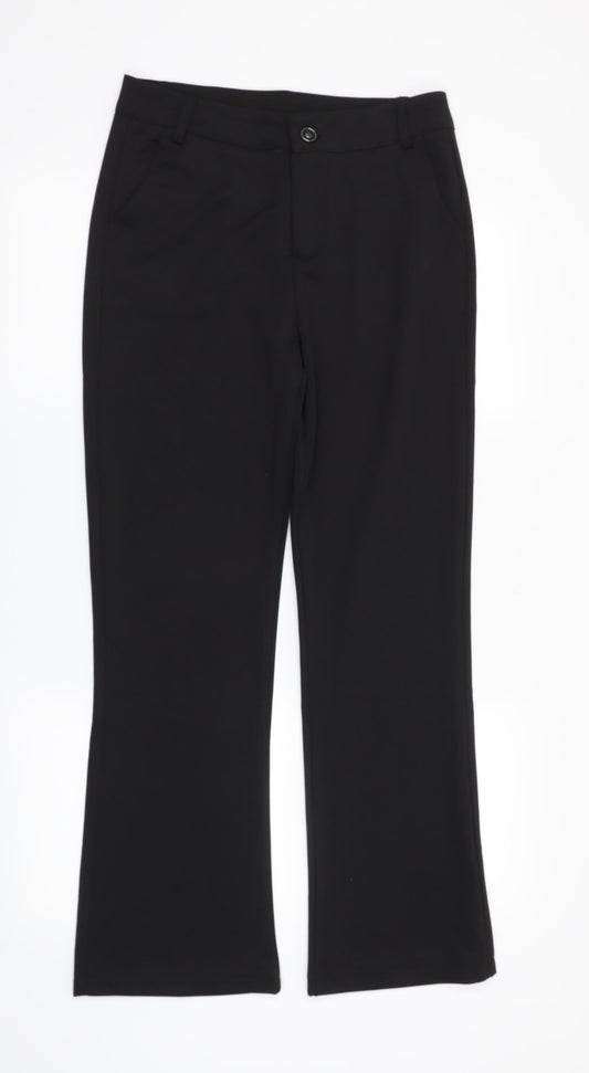 Womens UK Size L Preworn Regular Fit  Black Trousers