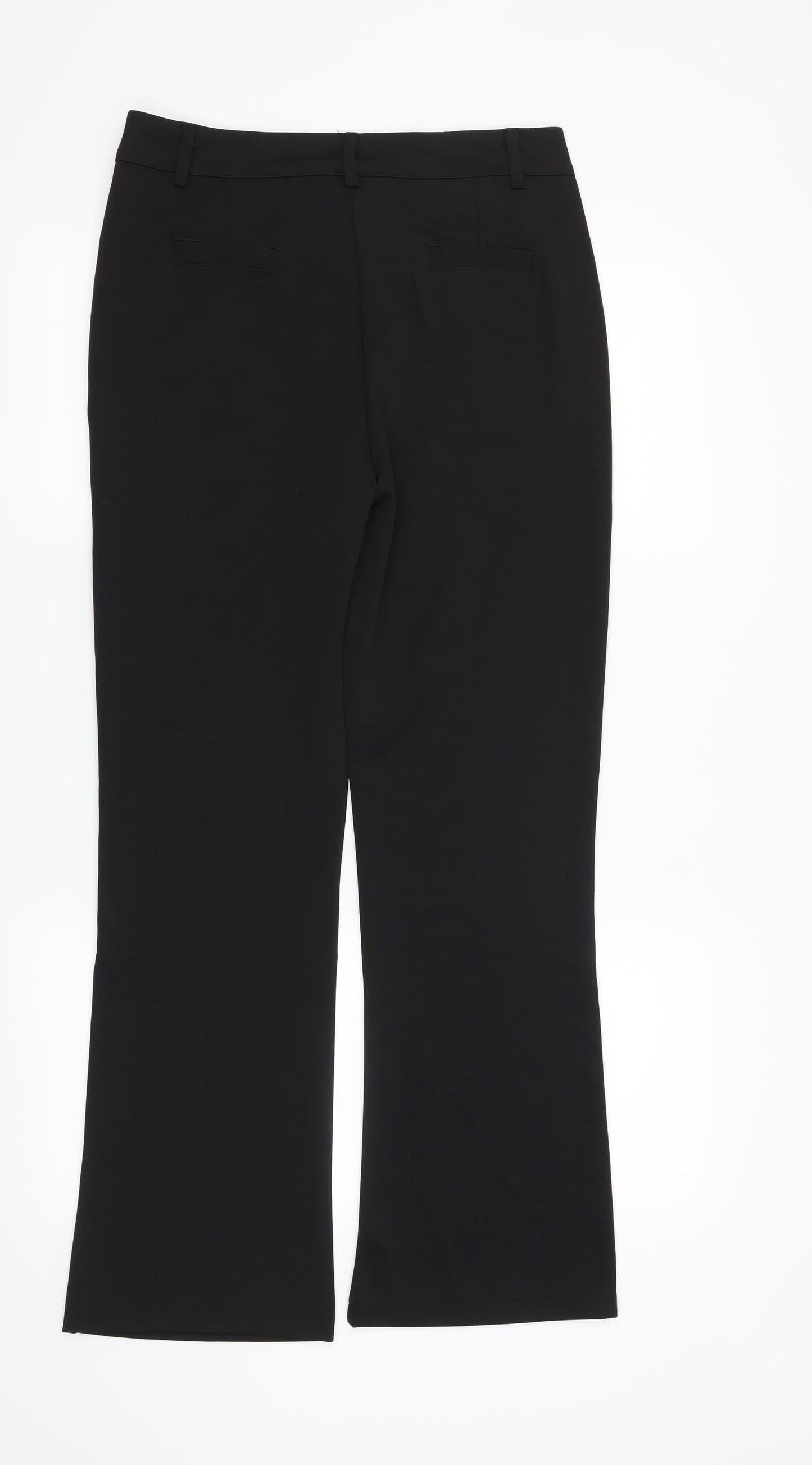 Womens UK Size L Preworn Regular Fit  Black Trousers