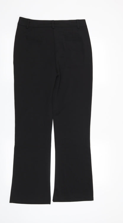 Womens UK Size L Preworn Regular Fit  Black Trousers