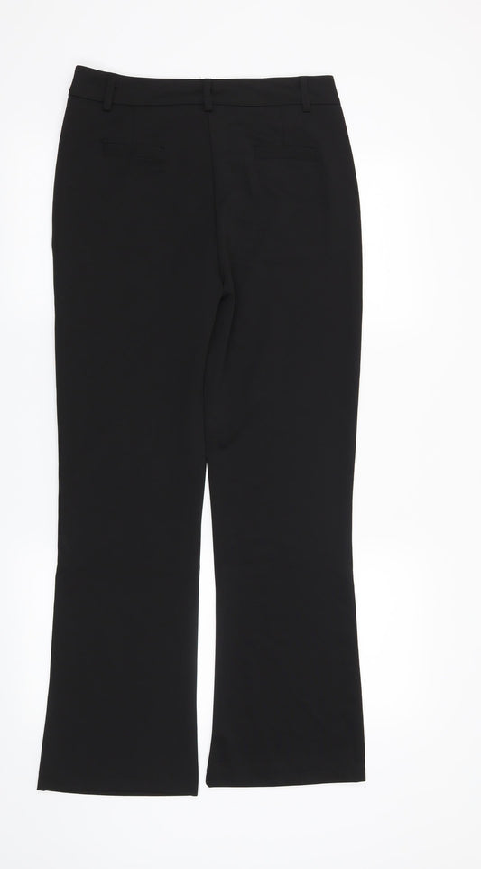 Womens UK Size L Preworn Regular Fit  Black Trousers