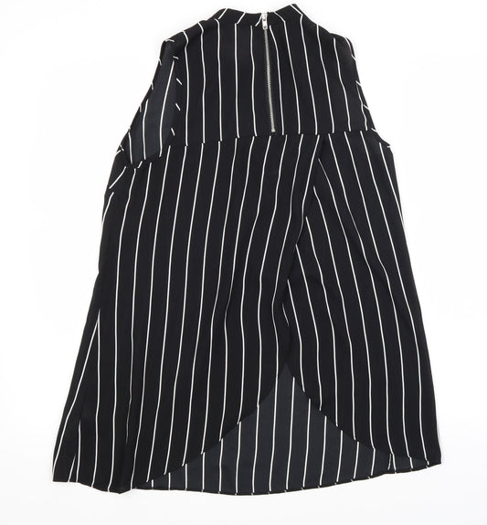 Primark Womens Black Striped  Basic Blouse Size 6