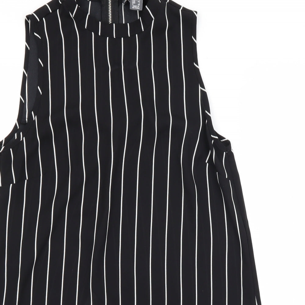 Primark Womens Black Striped  Basic Blouse Size 6