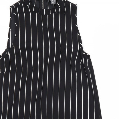 Primark Womens Black Striped  Basic Blouse Size 6
