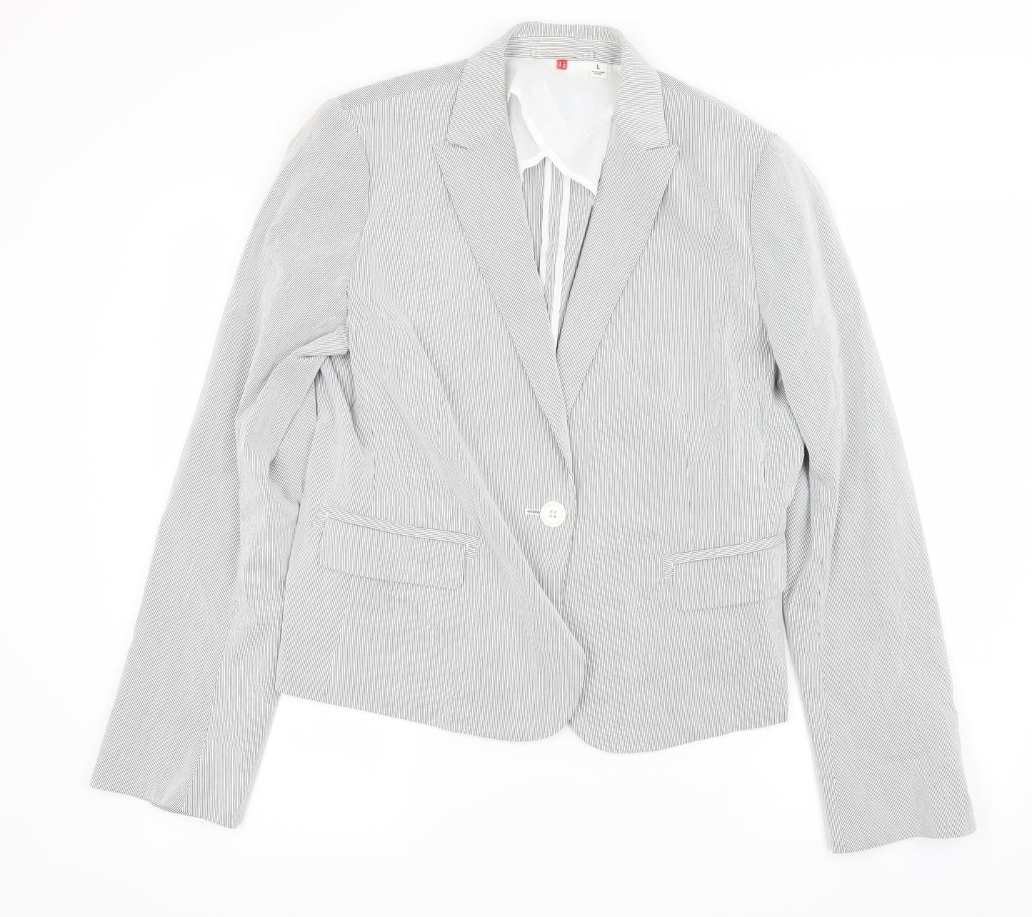 Womens UK Size L Preworn Regular Grey Blazer