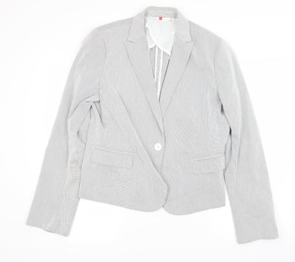 Womens UK Size L Preworn Regular Grey Blazer