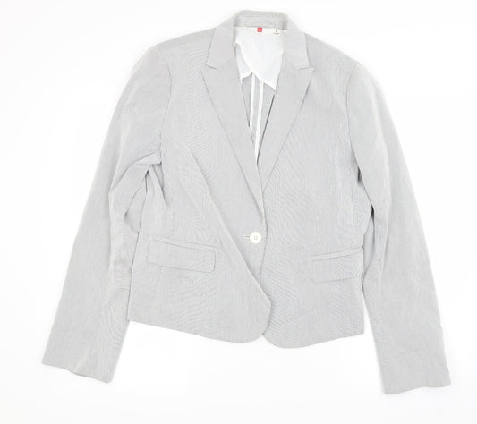 Womens UK Size L Preworn Regular Grey Blazer