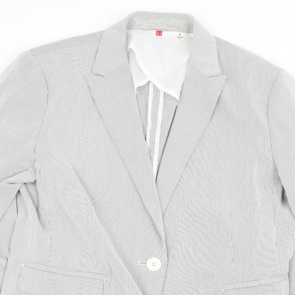 Womens UK Size L Preworn Regular Grey Blazer
