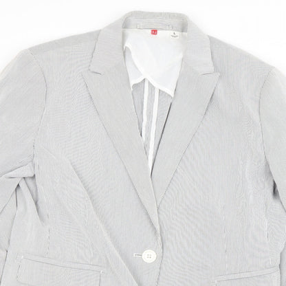 Womens UK Size L Preworn Regular Grey Blazer