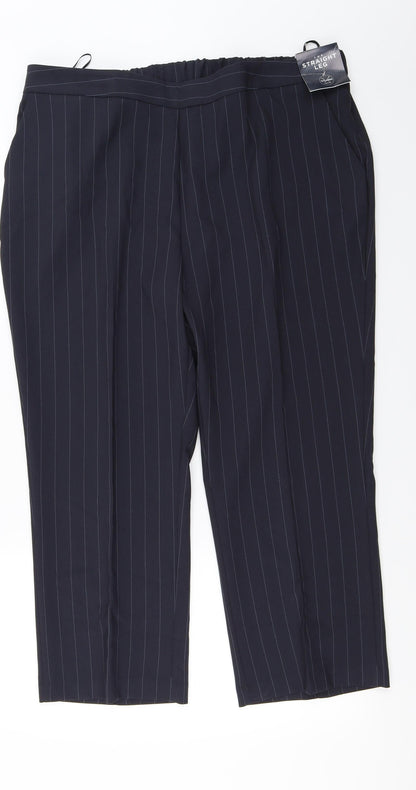 the straight leg Womens Black Striped  Trousers  Size 18 L26 in