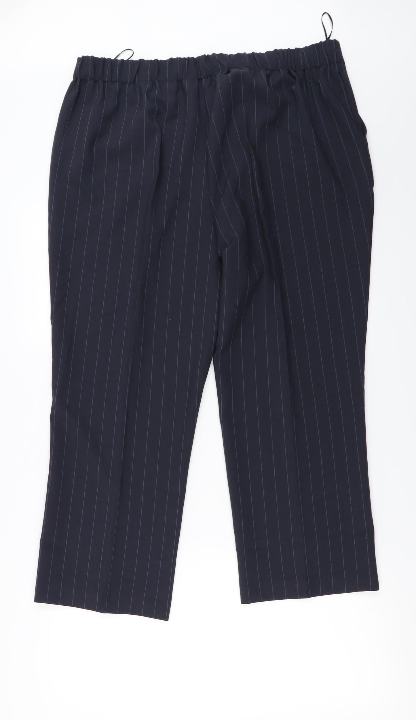 the straight leg Womens Black Striped  Trousers  Size 18 L26 in