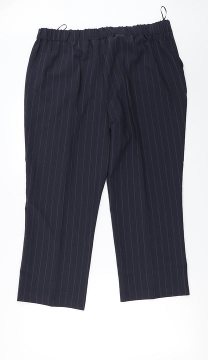 the straight leg Womens Black Striped  Trousers  Size 18 L26 in