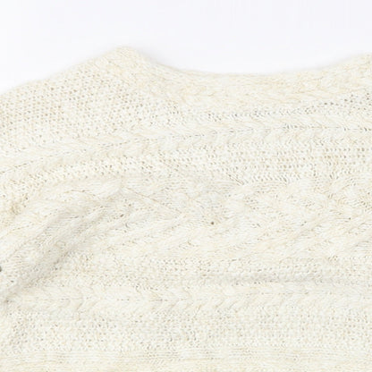 Outfit Kids Girls White Striped  Pullover Jumper Size 8 Years