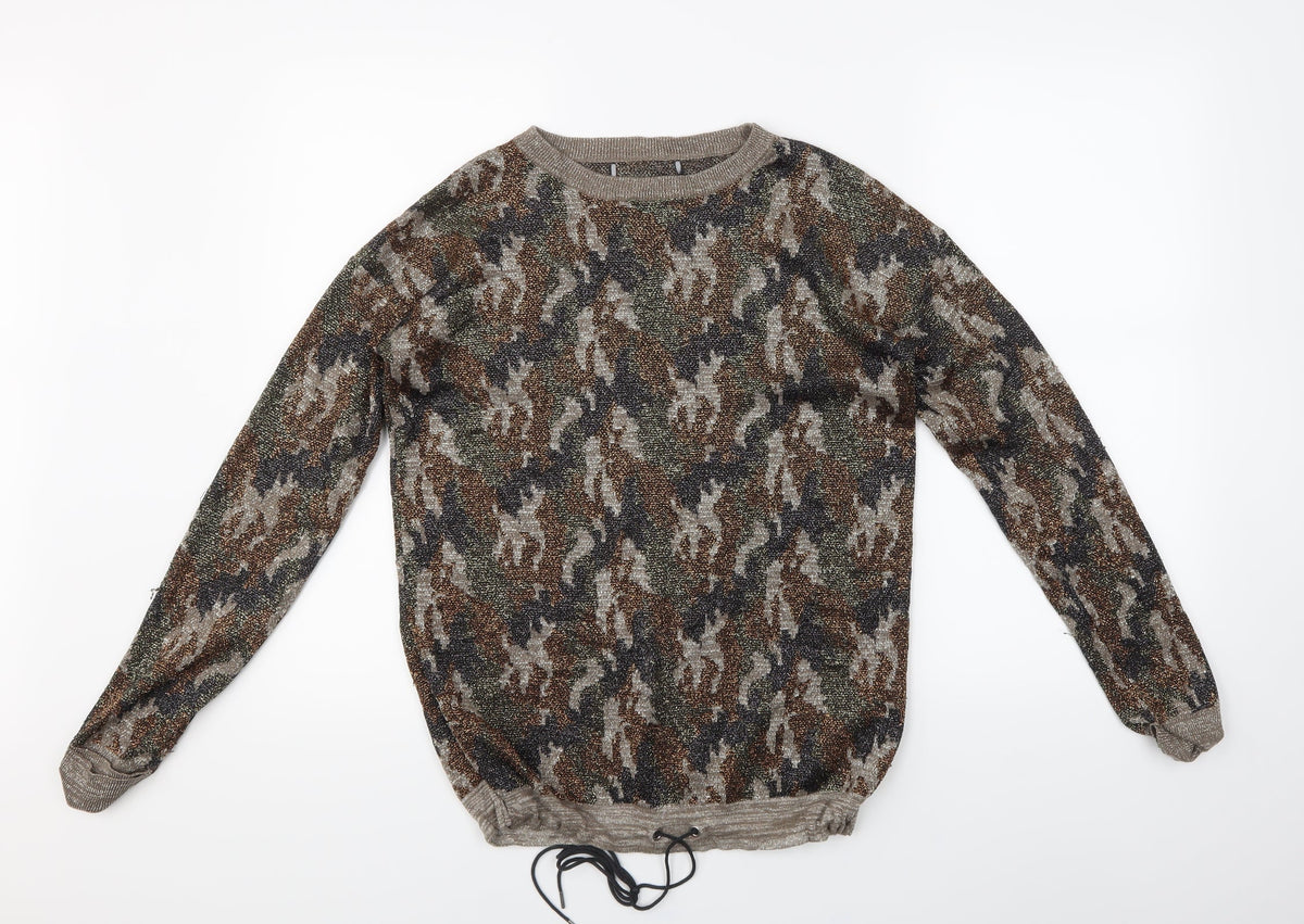 Next Womens Multicoloured Geometric  Pullover Jumper Size 12  - Glittery