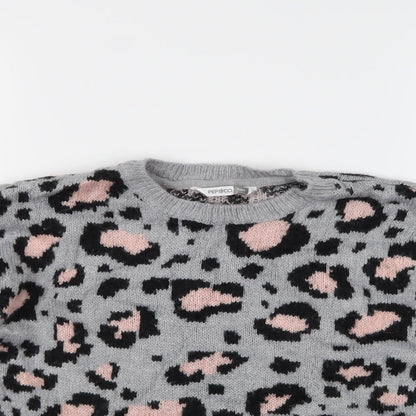 PEP & CO Girls Multicoloured Animal Print  Pullover Jumper Size 11-12 Years