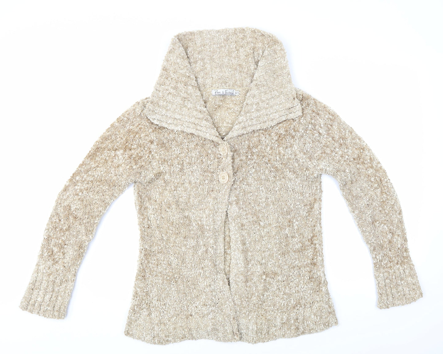 Pure & Natural Womens Beige   Cardigan Jumper Size M