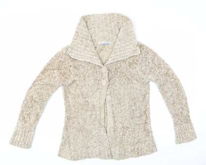 Pure & Natural Womens Beige   Cardigan Jumper Size M