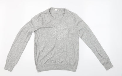 Gap Womens Grey   Pullover Jumper Size M  - Snowflake