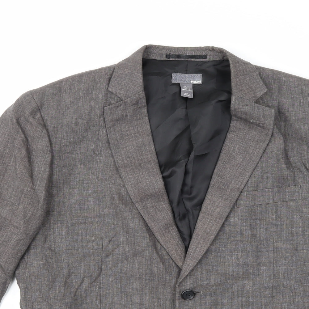 Mens UK Size 42 H&M Regular Grey Suit Jacket