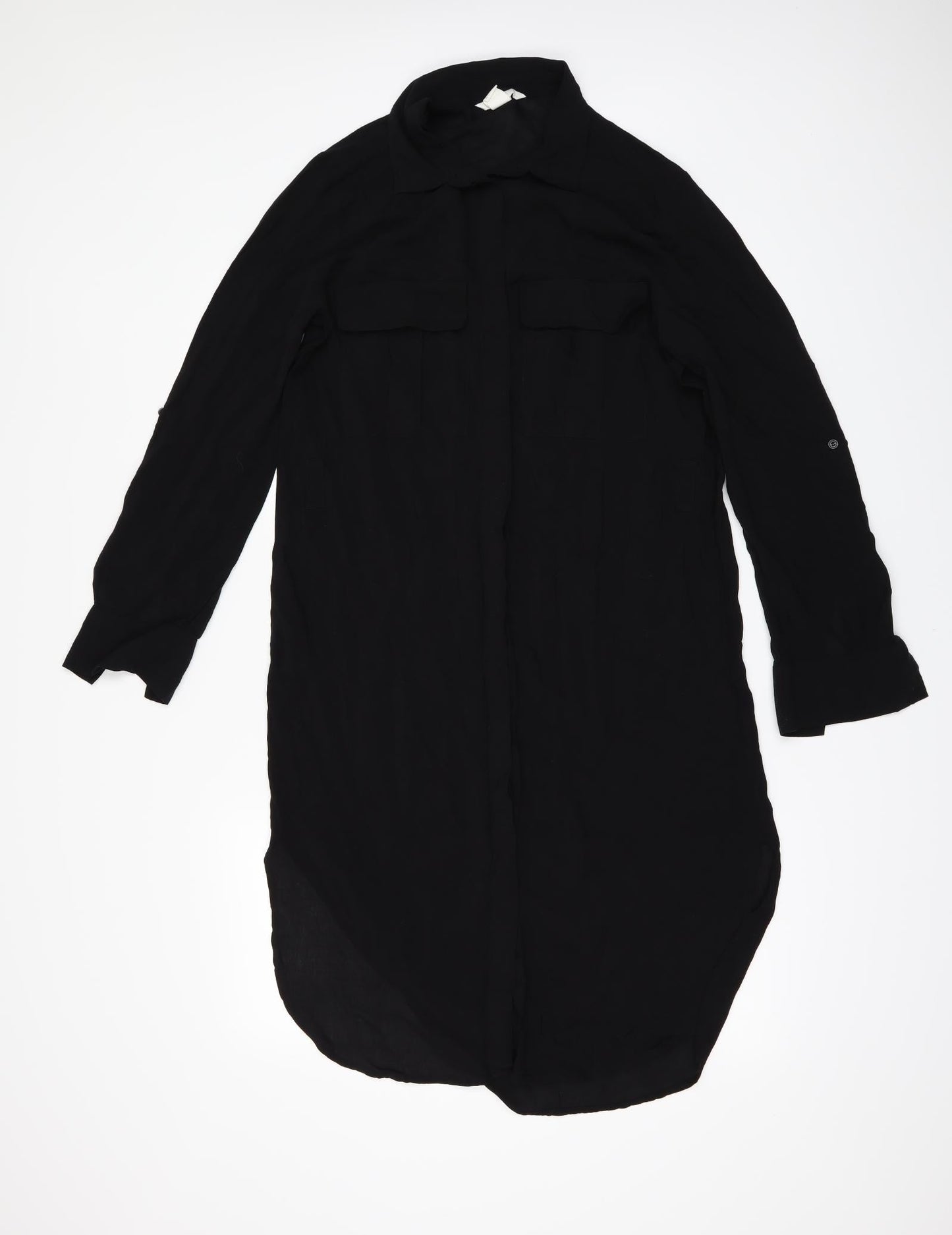 H&M Womens Black   Shirt Dress  Size 6
