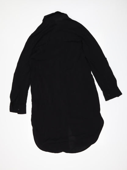 H&M Womens Black   Shirt Dress  Size 6