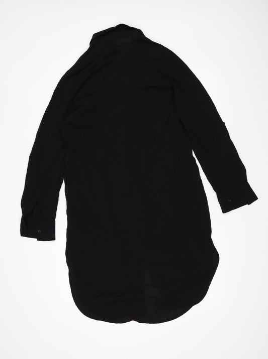 H&M Womens Black   Shirt Dress  Size 6