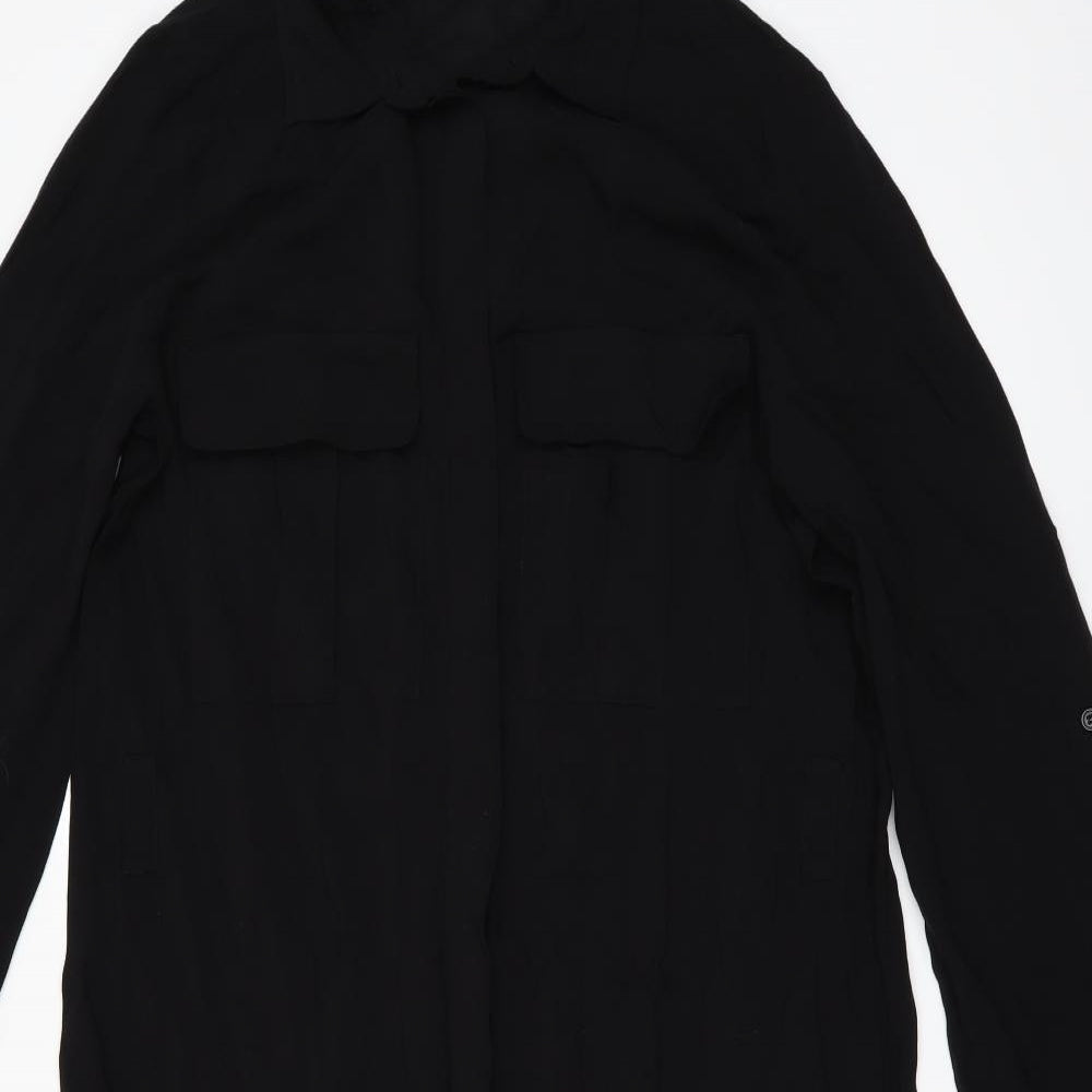 H&M Womens Black   Shirt Dress  Size 6