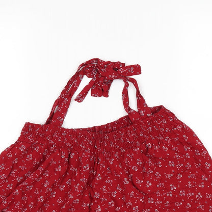 Womens UK Size 8 New Look Red Camisole Blouse