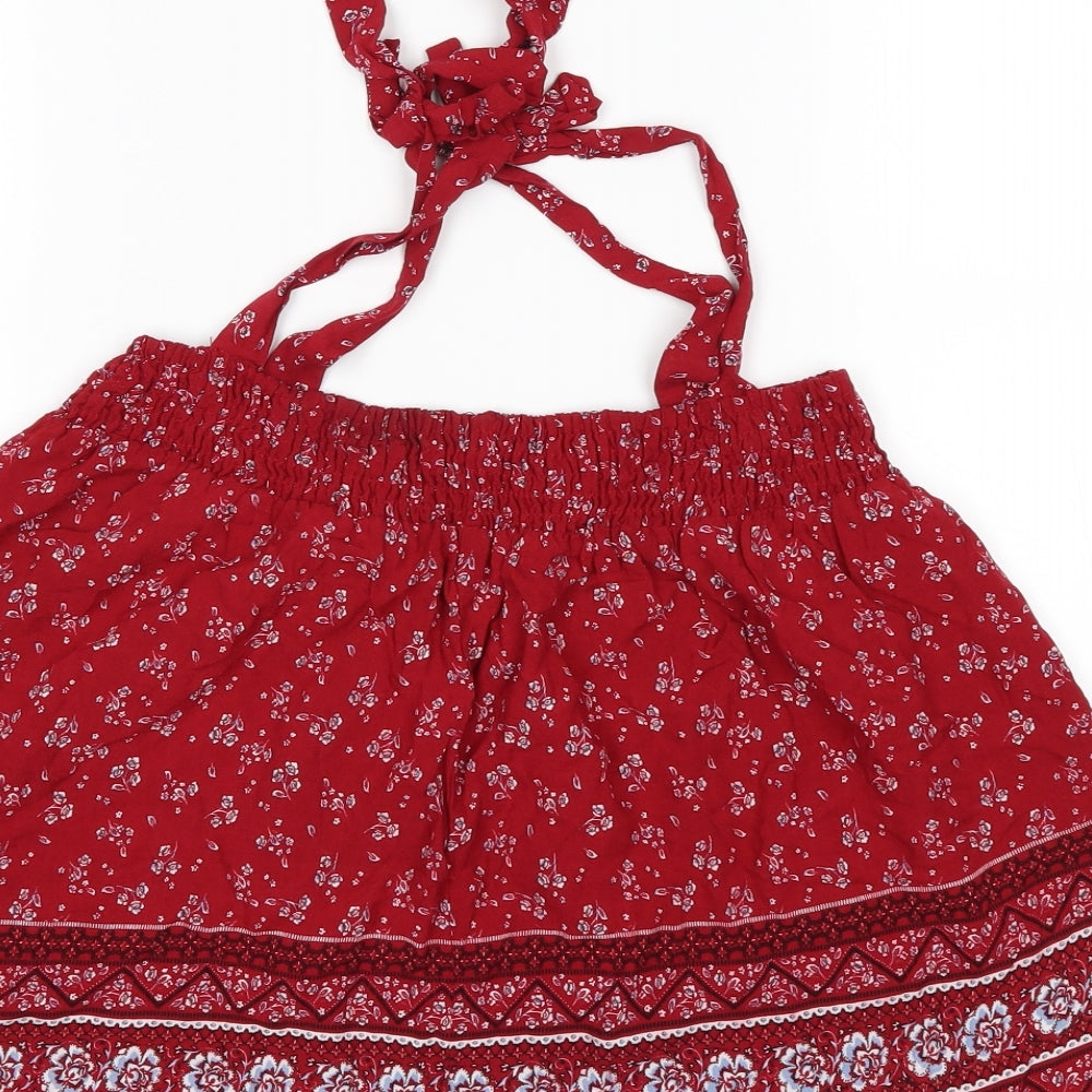 Womens UK Size 8 New Look Red Camisole Blouse