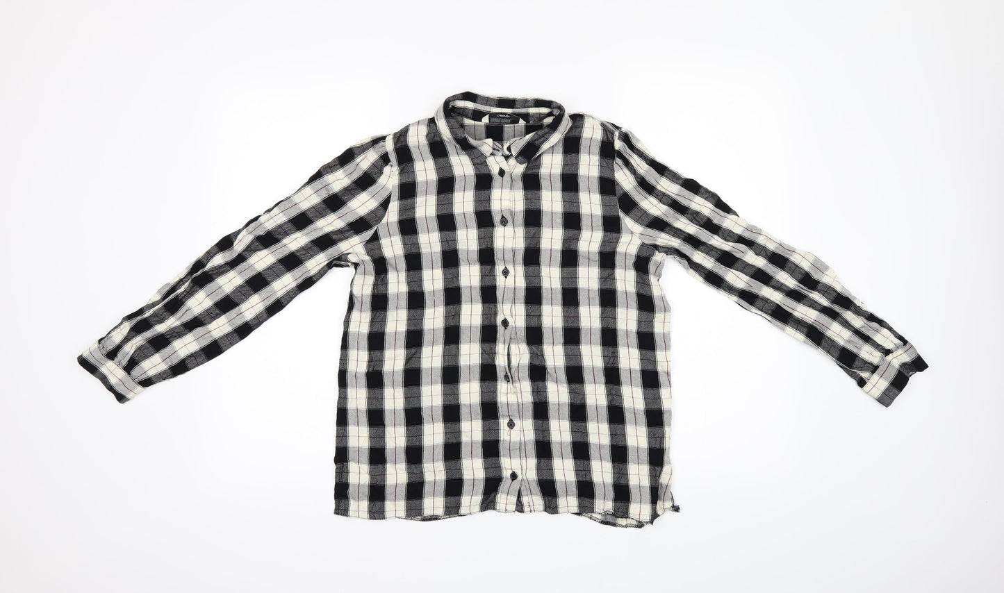 George Boys Black Check  Basic Button-Up Size 12 Years