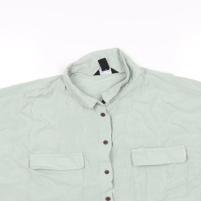 Womens UK Size 16 New Look Green Basic Button-Up