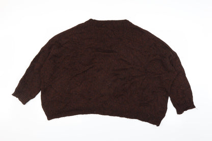 New Look Womens Brown  Knit Pullover Jumper Size M