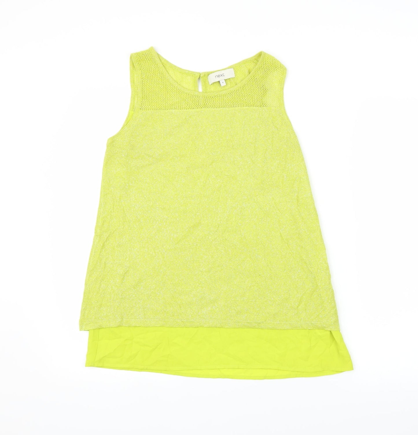Womens UK Size 8 NEXT Yellow Basic Tank