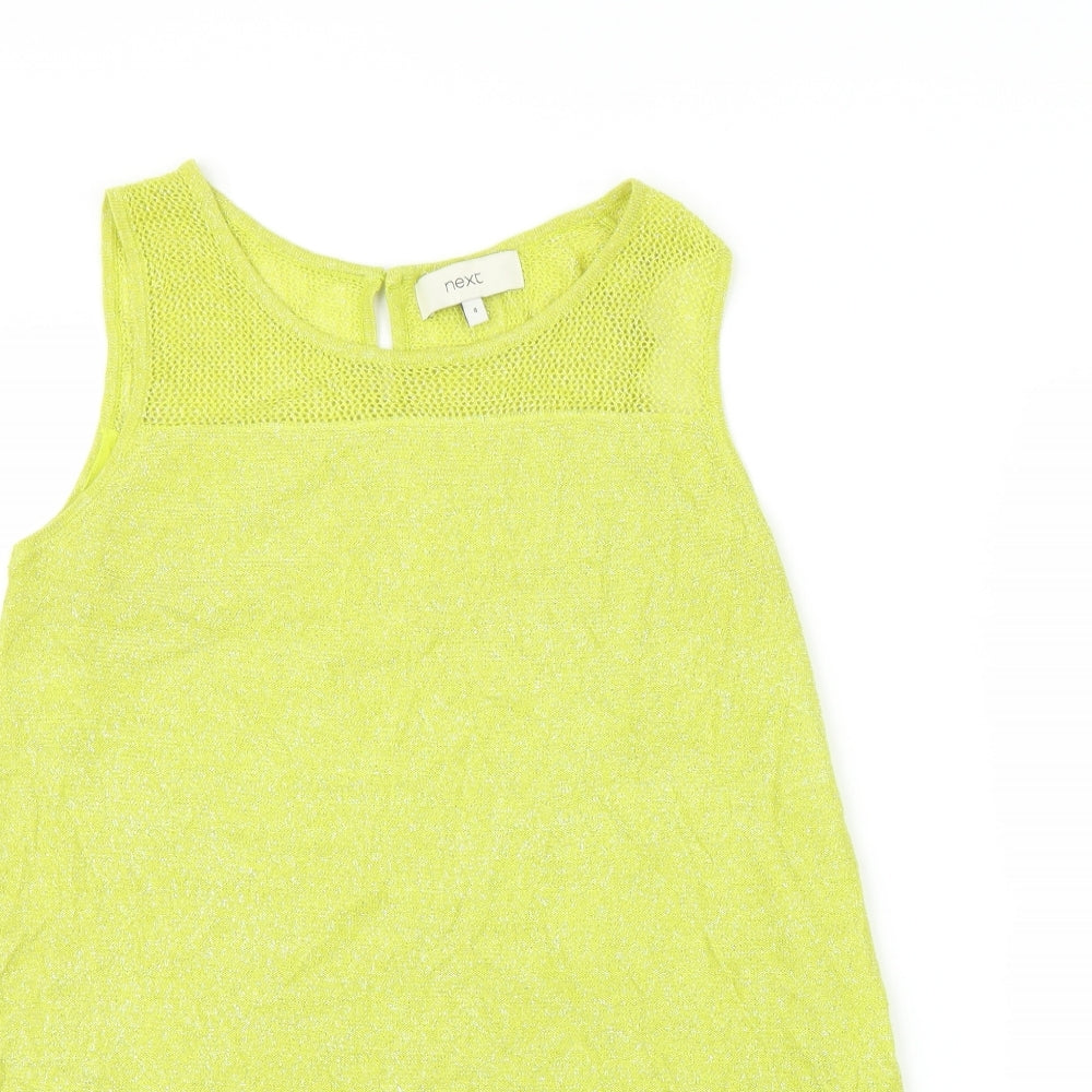 Womens UK Size 8 NEXT Yellow Basic Tank