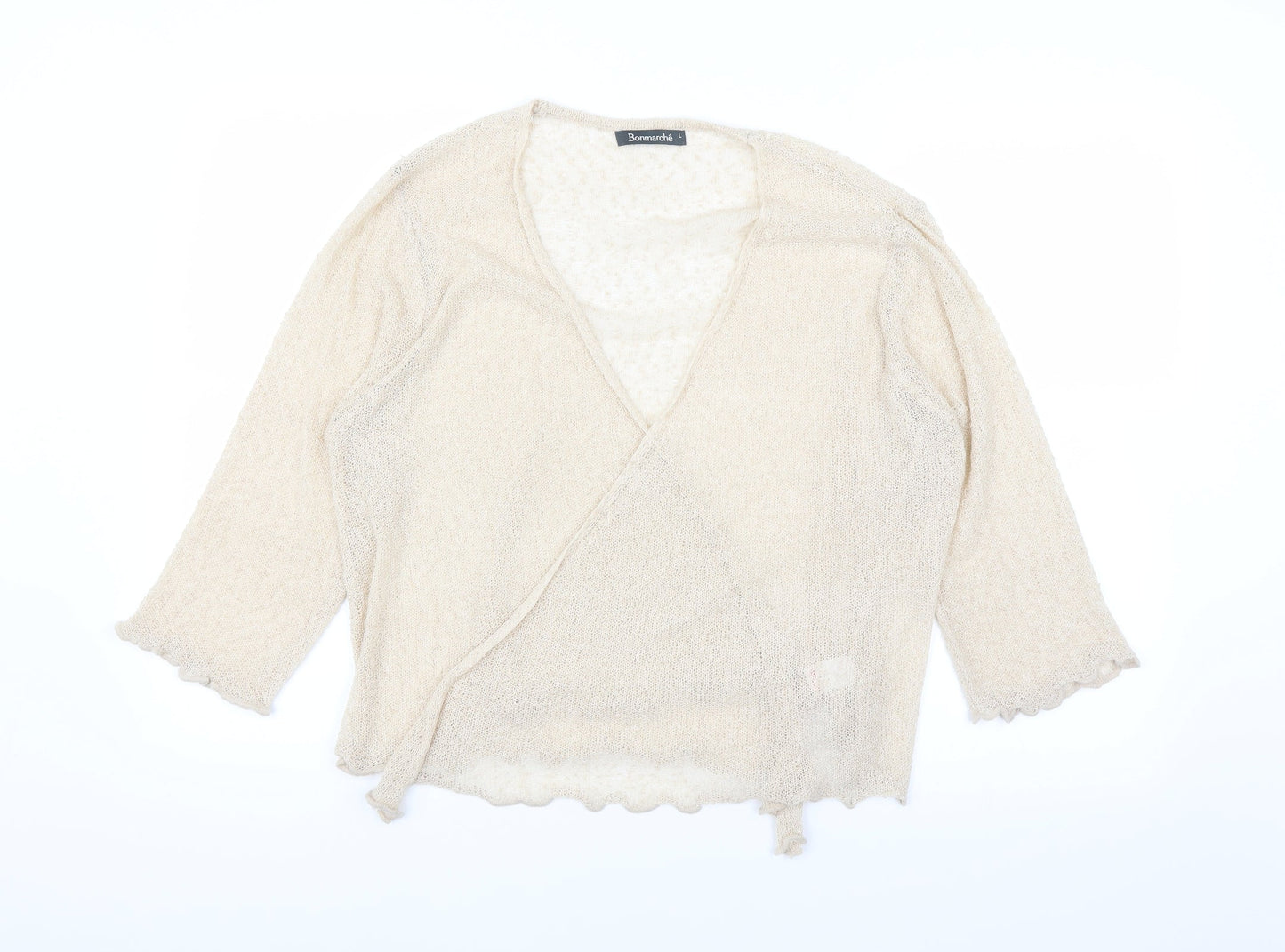 Bonmarché Womens Beige  Knit Cardigan Jumper Size L