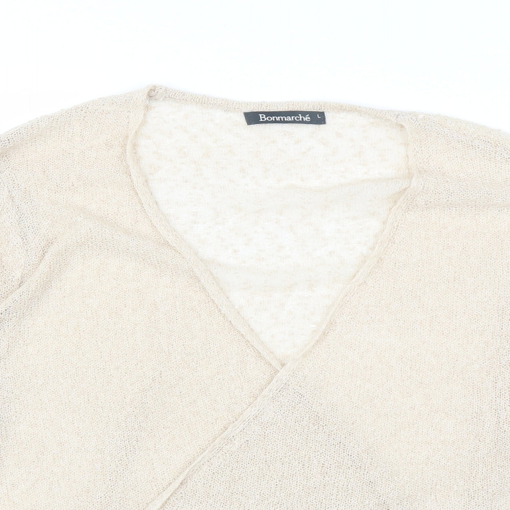 Bonmarché Womens Beige  Knit Cardigan Jumper Size L