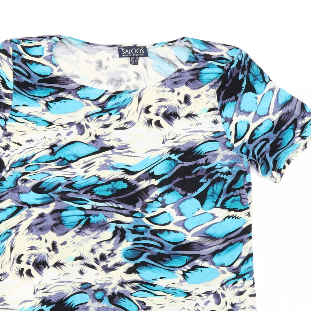 Womens UK Size 14 Saloos Blue Basic T-Shirt