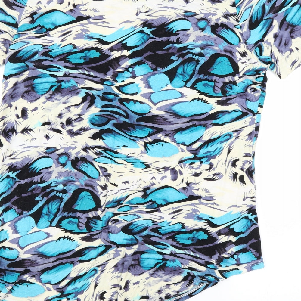 Womens UK Size 14 Saloos Blue Basic T-Shirt