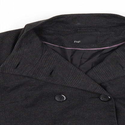 F&F Womens Black Plaid  Jacket  Size 14