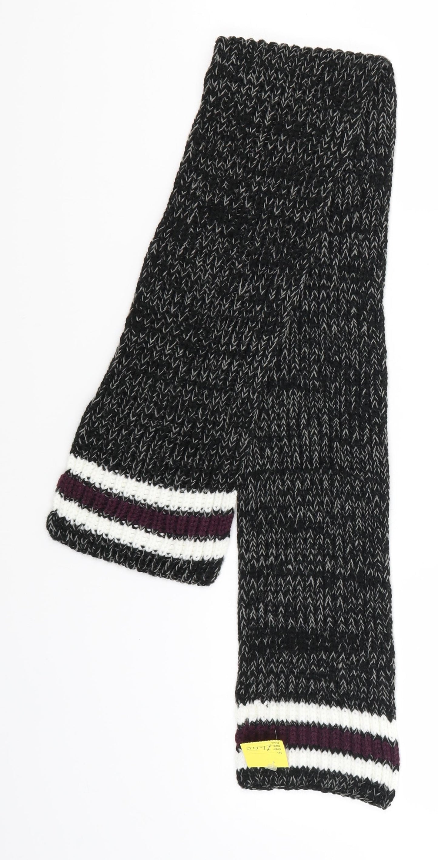 Hullabaloo Unisex Grey Striped Knit Scarf  One Size