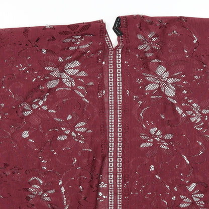 Atmosphere Womens Red  Lace Kimono Blouse Size M