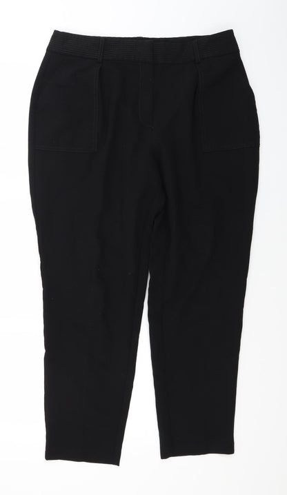 Womens UK Size 14 NEXT Regular Fit Dress Pants Black Trousers
