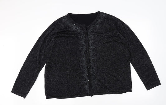 BM Womens Black   Cardigan Jumper Size L
