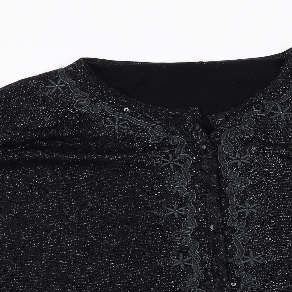 BM Womens Black   Cardigan Jumper Size L