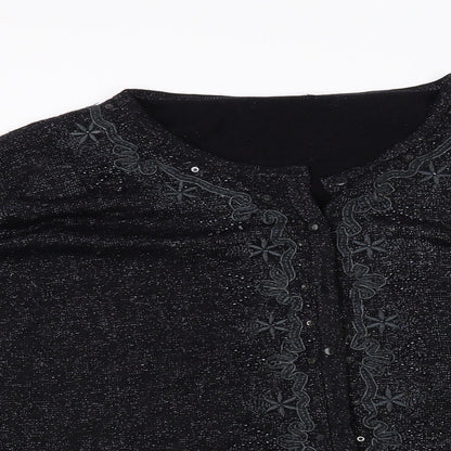 BM Womens Black   Cardigan Jumper Size L