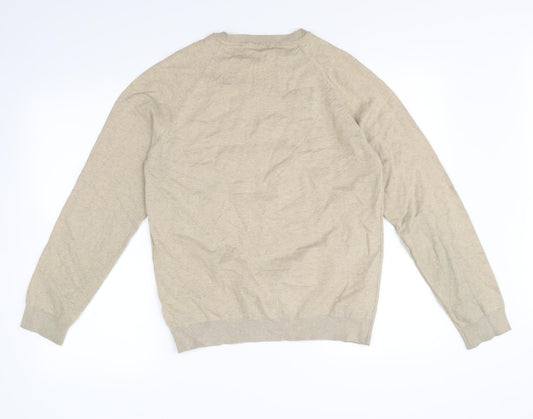 Mens UK Size M Cedar Wood State Beige Pullover Sweatshirt